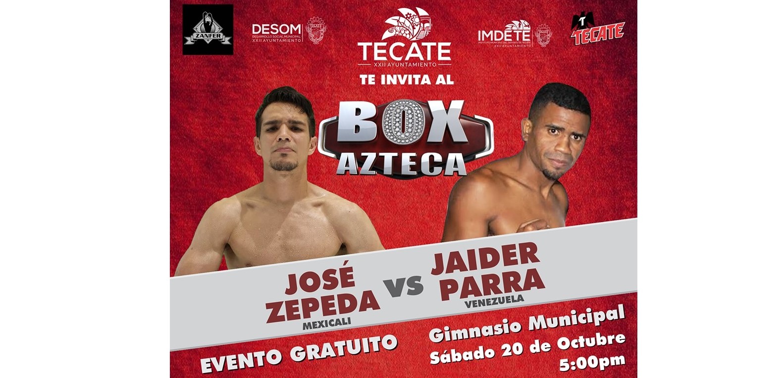 Próximo sábado en Tecate habrá función de Box Azteca; Entrada Gratuita