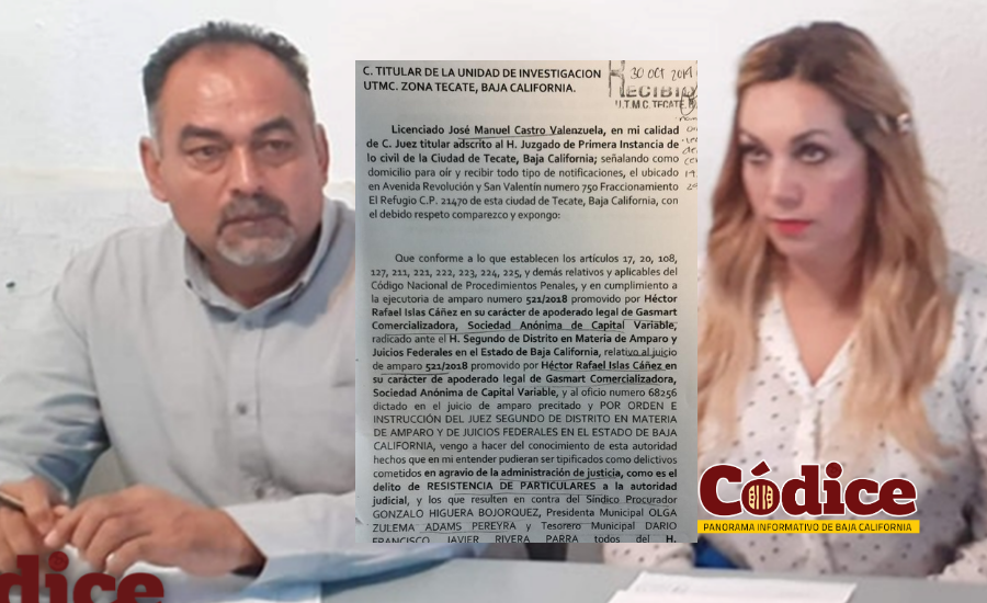 Sujetos a proceso síndico Gonzalo Higuera y alcaldesa de Tecate