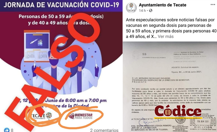 Gobierno de Tecate genera confusión sobre vacunación contra COVID19, son obligados a retirar anuncio