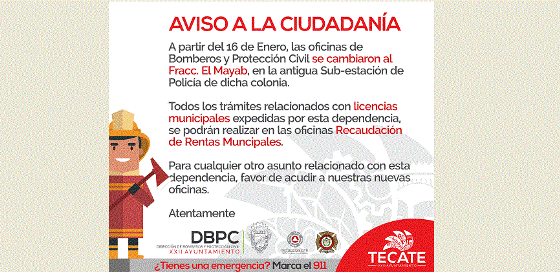 Dirección de Bomberos y Protección Civil de Tecate tiene nuevo domicilio