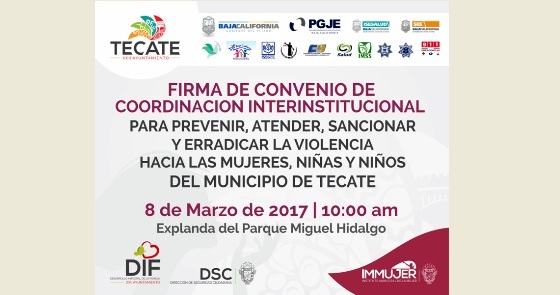 Con firma de convenio Interinstitucional celebrarán el Día Internacional de la Mujer