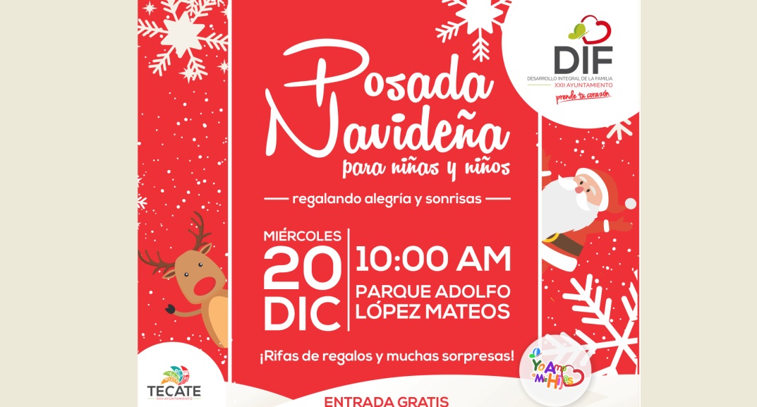 Invita DIF Tecate a niñas y niños a su Posada Navideña