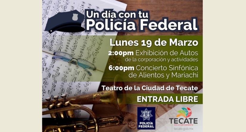 Orquesta y mariachi de la Policía Federal estarán en Tecate