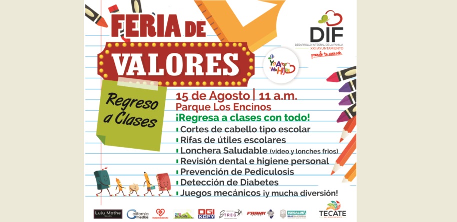 Anuncia DIF Tecate Feria de Valores de regreso a clases