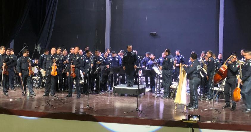 Sinfónica y Mariachi de la Policía Federal celebran en Tecate el 208 aniversario de la Independencia de México