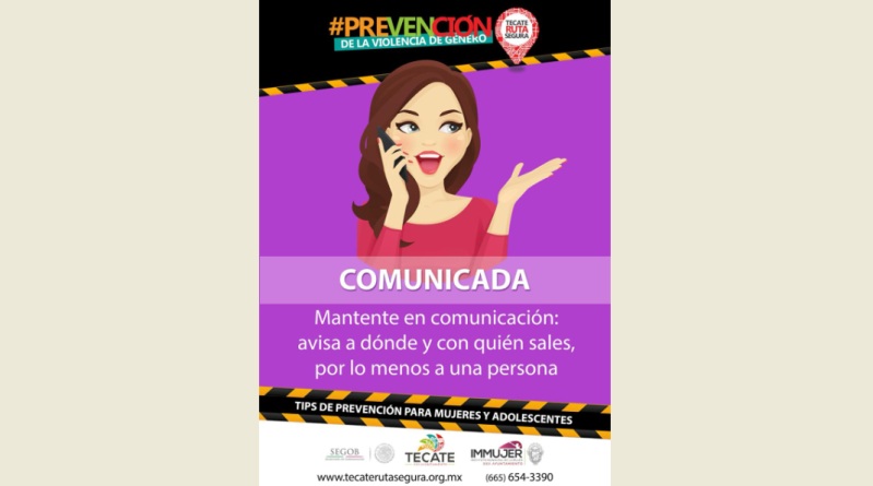 Gobierno Municipal brinda recomendaciones para prevención de la mujer en Tecate