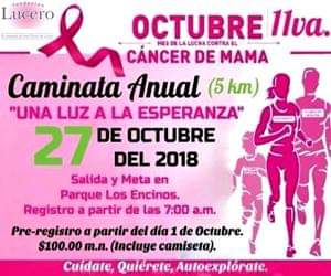 Invita Fundación Lucero a su caminata anual contra el cáncer