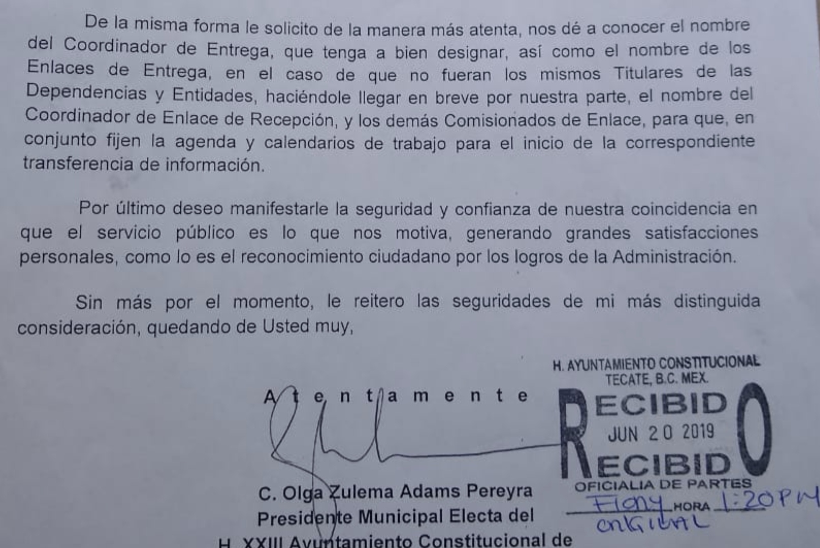 Solicita Zulema a Nereida, instalación de la mesa de entrega recepción