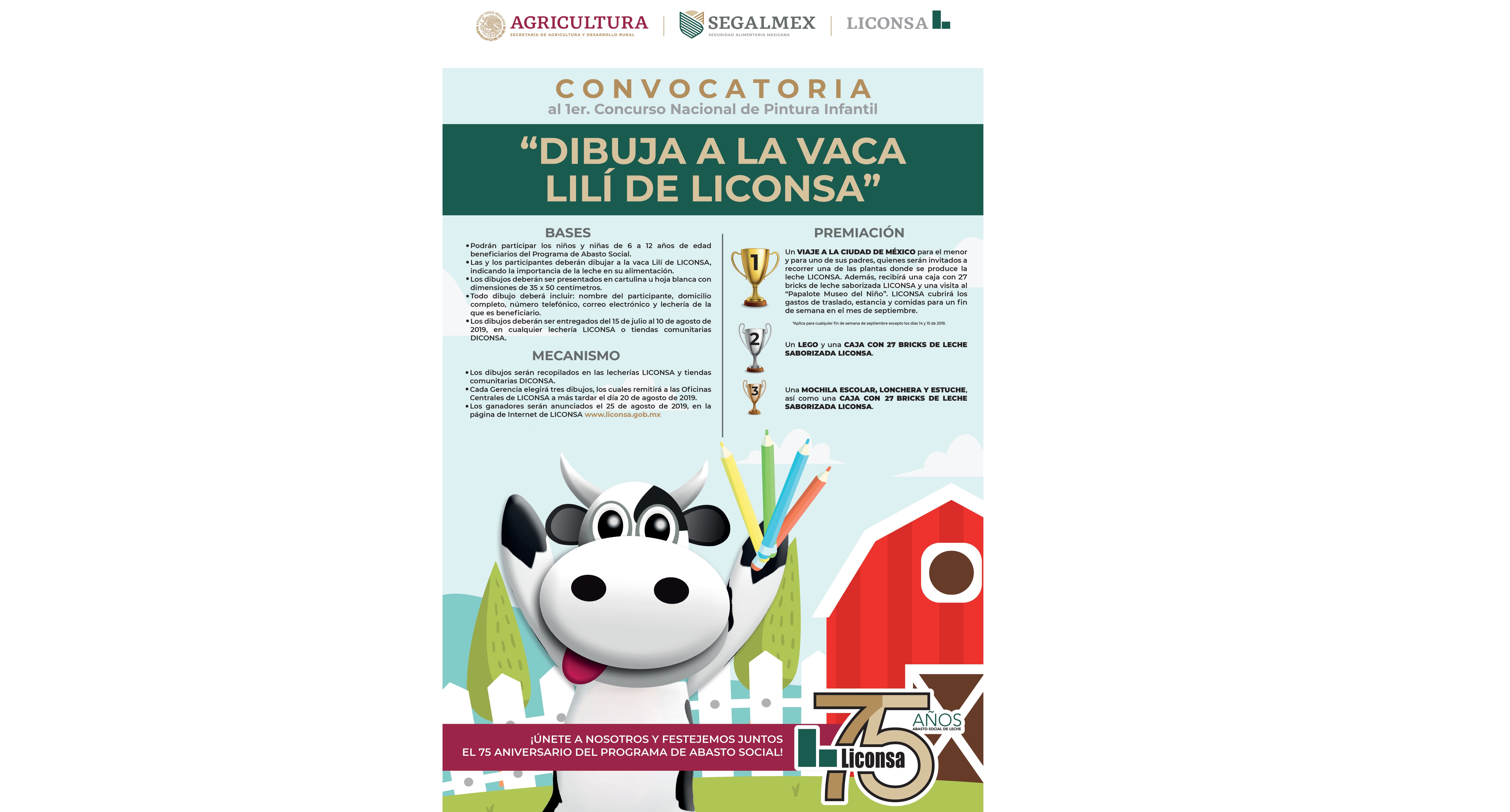 Abierta la convocatoria al primer concurso nacional de pintura infantil “Dibuja a la Vaca LILI de Liconsa”