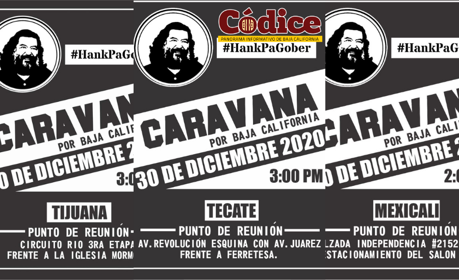 Caravana de autos en apoyo a Hank esta tarde a las 3pm en todo el estado, saldrá  simultáneamente en los 5 municipios