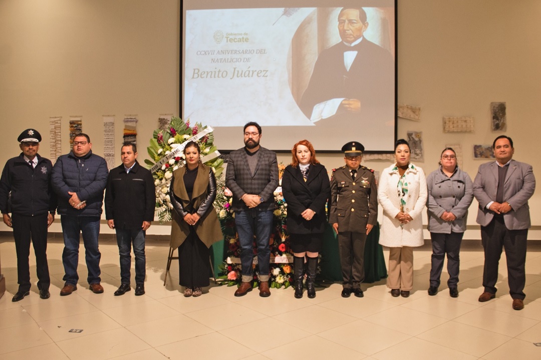 Conmemoran en Tecate el 217 aniversario del natalicio de Benito Juárez