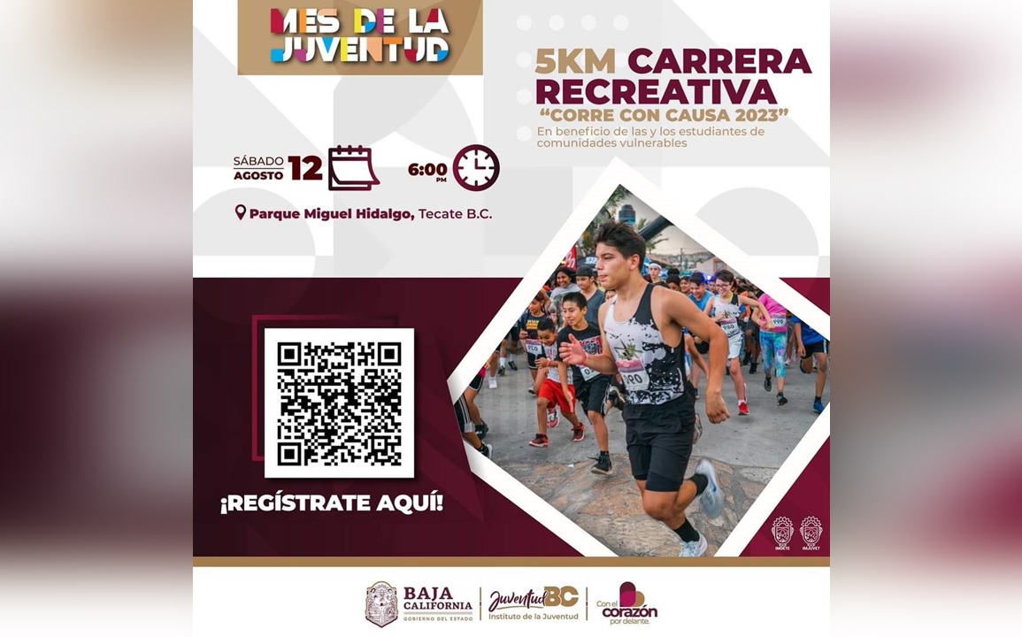 Invitan a registrarse a la carrera recreativa “Corre con causa 2023”