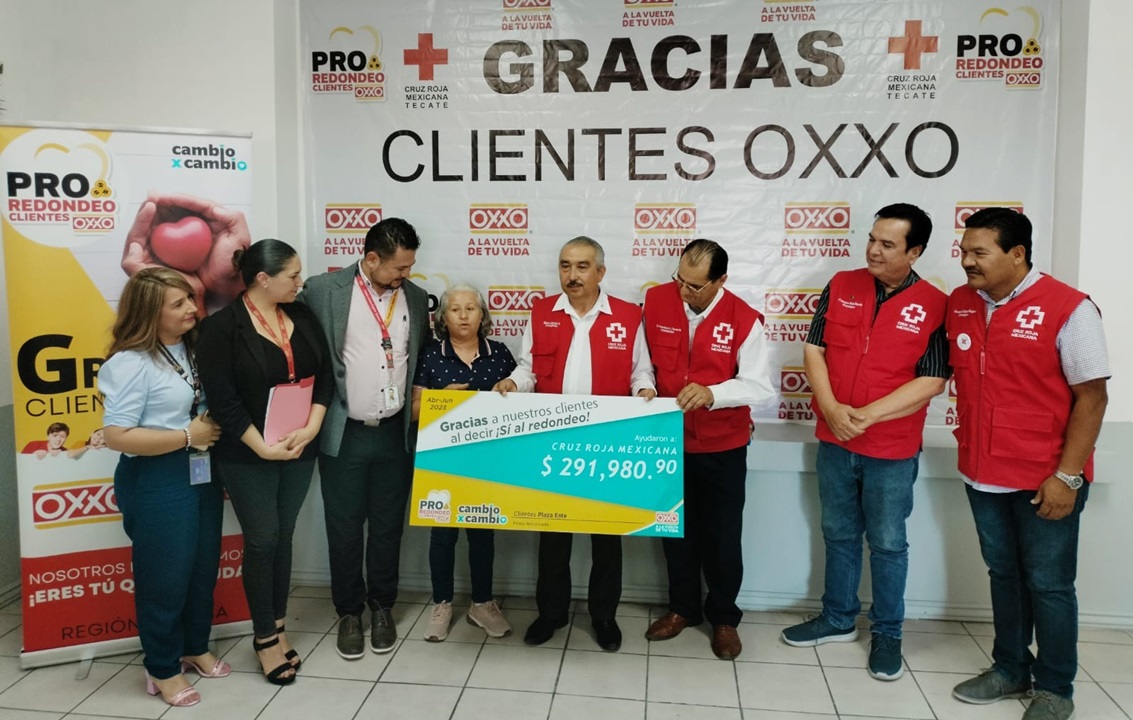 Cruz Roja Tecate recaudó más de 290 mil pesos por el redondeo en OXXO