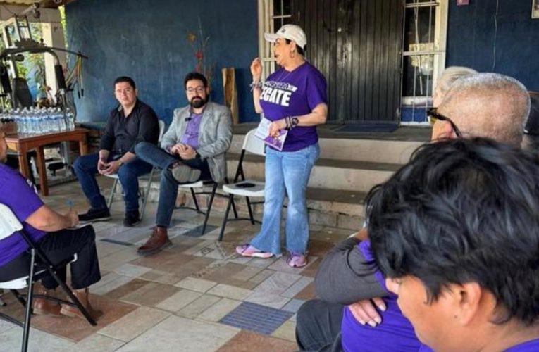 Candidata Tere Ruiz realiza recorrido en La Rumorosa