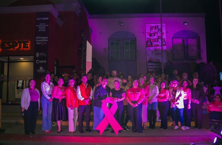 CESPTE ilumina su edificio por el Día Mundial de la lucha contra el Cáncer de Mama